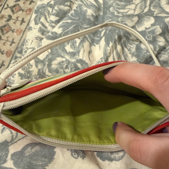 Vibrant Coach Striped Wristlet Clutch - Picture 2 of 3